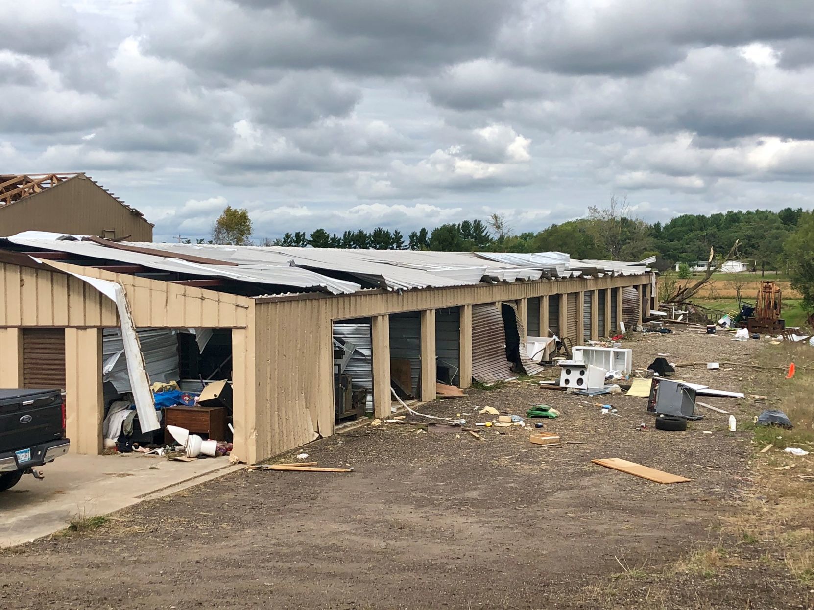 Tornado destruction near County Road M and Highway 29